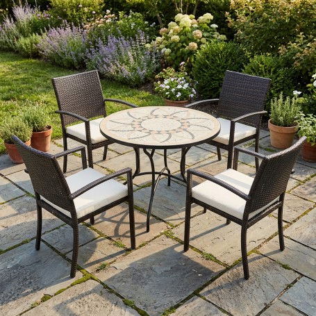 Set para Jardín Bora - 90 / 4 Bahía- ANDALUZA DE MUEBLES