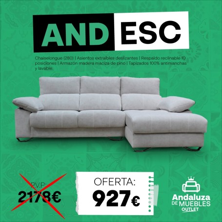 Sofá chaiselongue ANDESC en superoferta - ANDALUZA DE MUEBLES