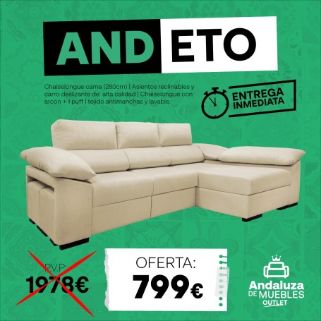 Sofá 3 plazas ANDMOR en superoferta - ANDALUZA DE MUEBLES