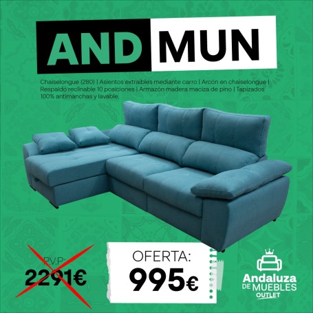 Sofá chaiselongue ANDMUN en superoferta - ANDALUZA DE MUEBLES