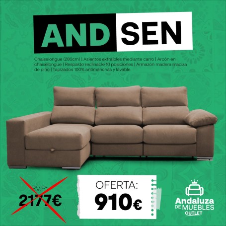 Sofá chaiselongue ANDSEN en superoferta - ANDALUZA DE MUEBLES