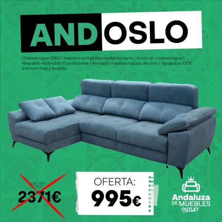 Sofá chaiselongue ANDOSLO en superoferta - ANDALUZA DE MUEBLES